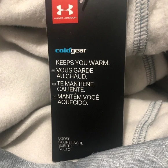 Under Armour Coldgear Hoodie Women XL Gray Jersey Embroidered Logo Activewear - Picture 6 of 8